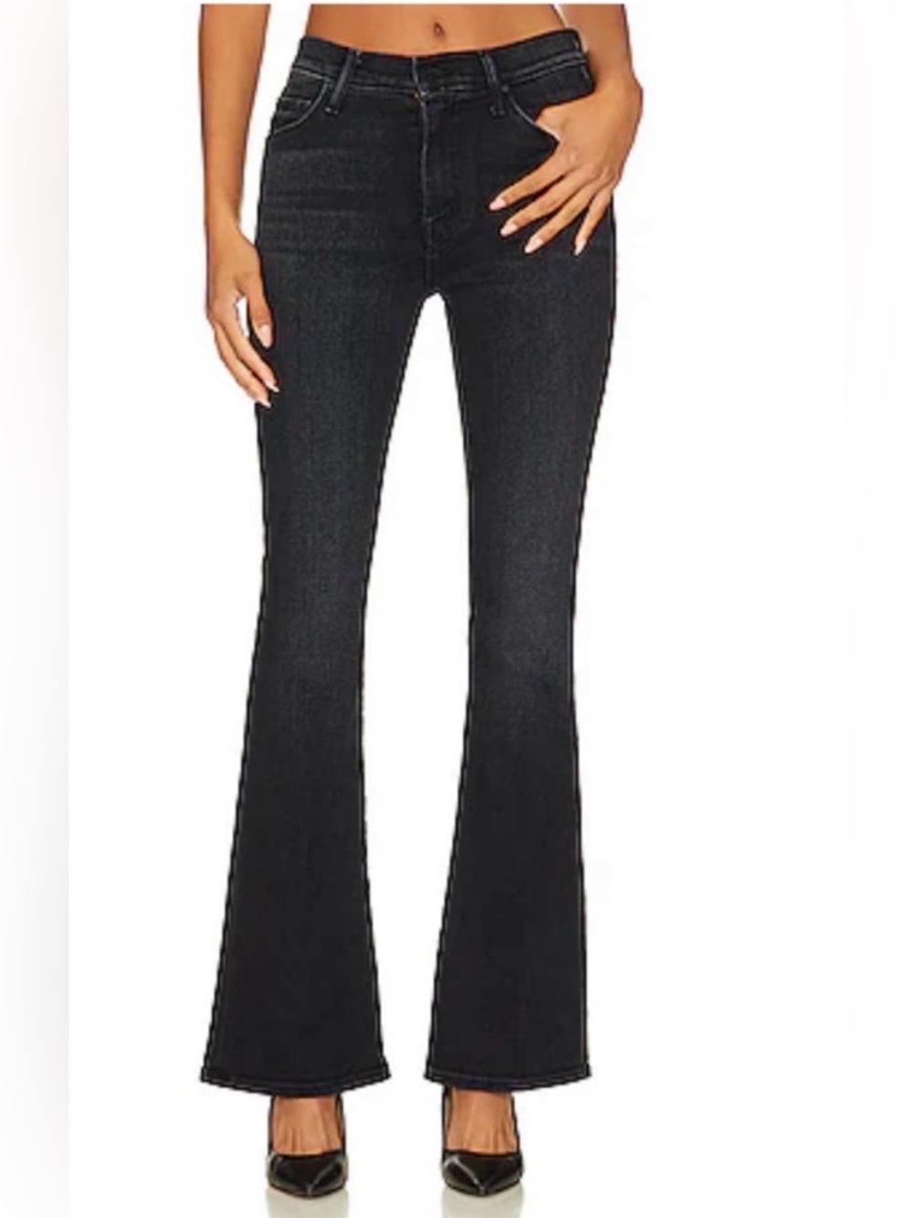 MOTHER
Weekender Deep End Black Washed High-Rise Jean